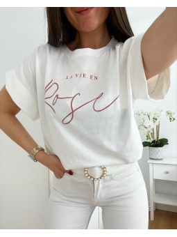 Camiseta blanca oversize LA...